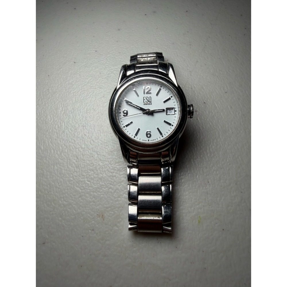ESQ Swiss by Movado Mens Watch Stainless Steel White Dial Date ES.01.3.14.5422